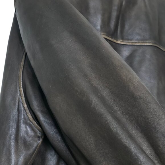 Reformation‎ Veda Marco Pitstop Brown Leather Oversized Bomber Jacket Size XL - Picture 13 of 16